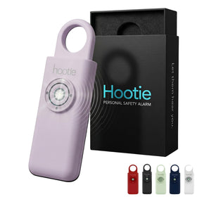 HOOTIE front view lavender alarm showing compact design and quick access benefit