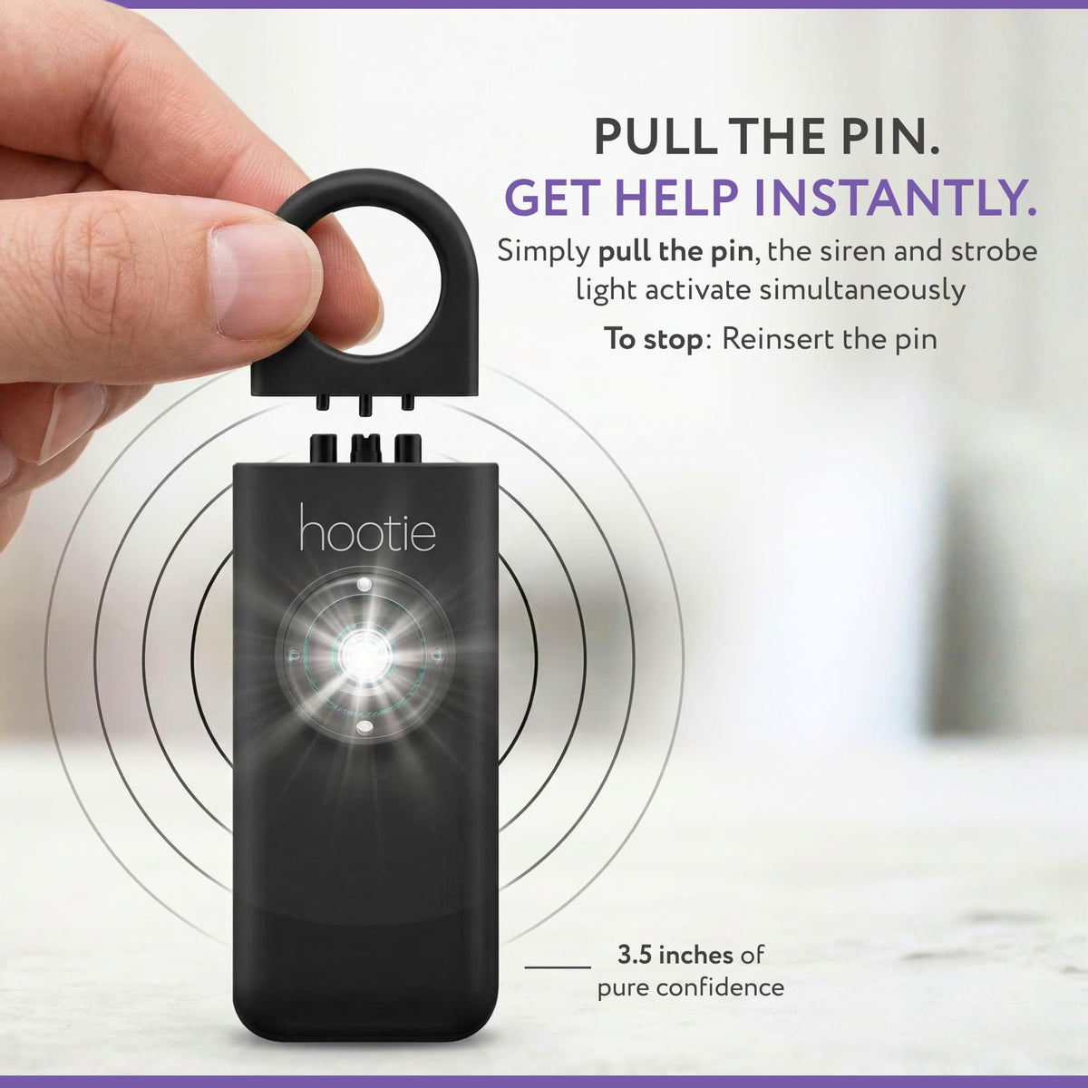 HOOTIE flashing strobe activated to increase night visibility