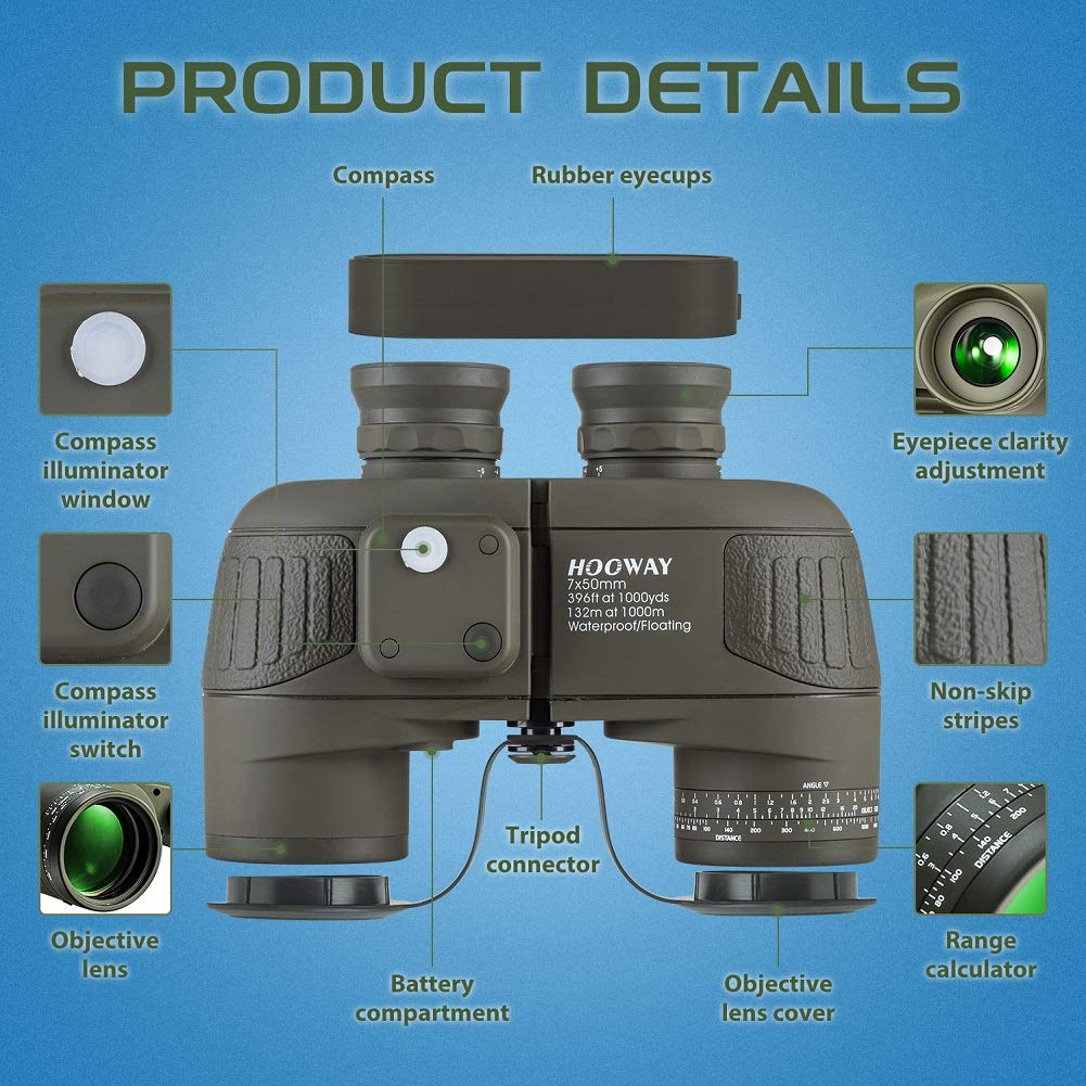 HOOWAY binoculars designed for boating deck-use in spray and wind