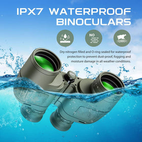 HOOWAY binoculars featuring an internal rangefinder for distance estimation on the water