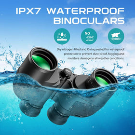 HOOWAY 7x50 lens close-up reveals clear optics.
