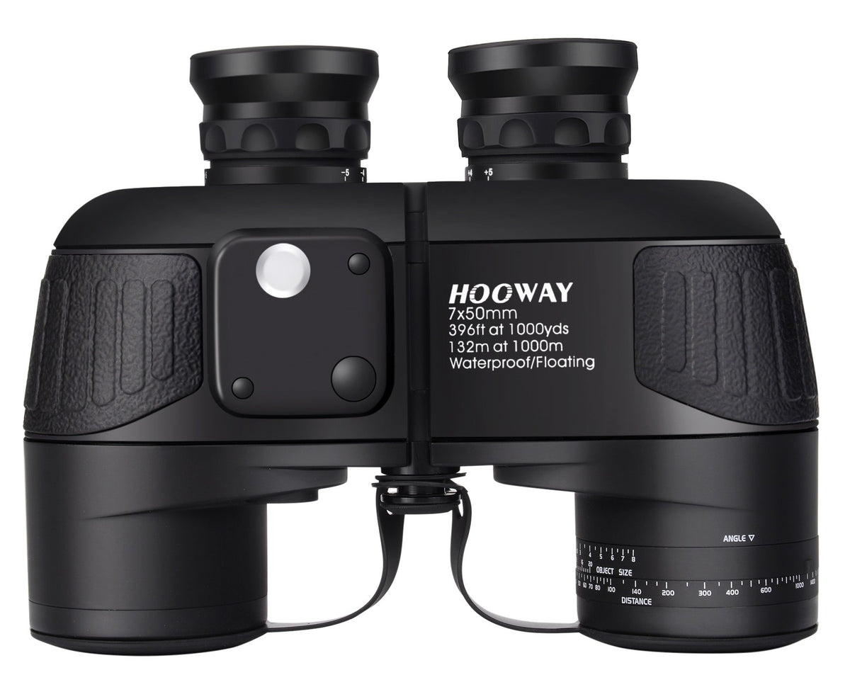 HOOWAY waterproof 7x50 binoculars front view for marine observation.