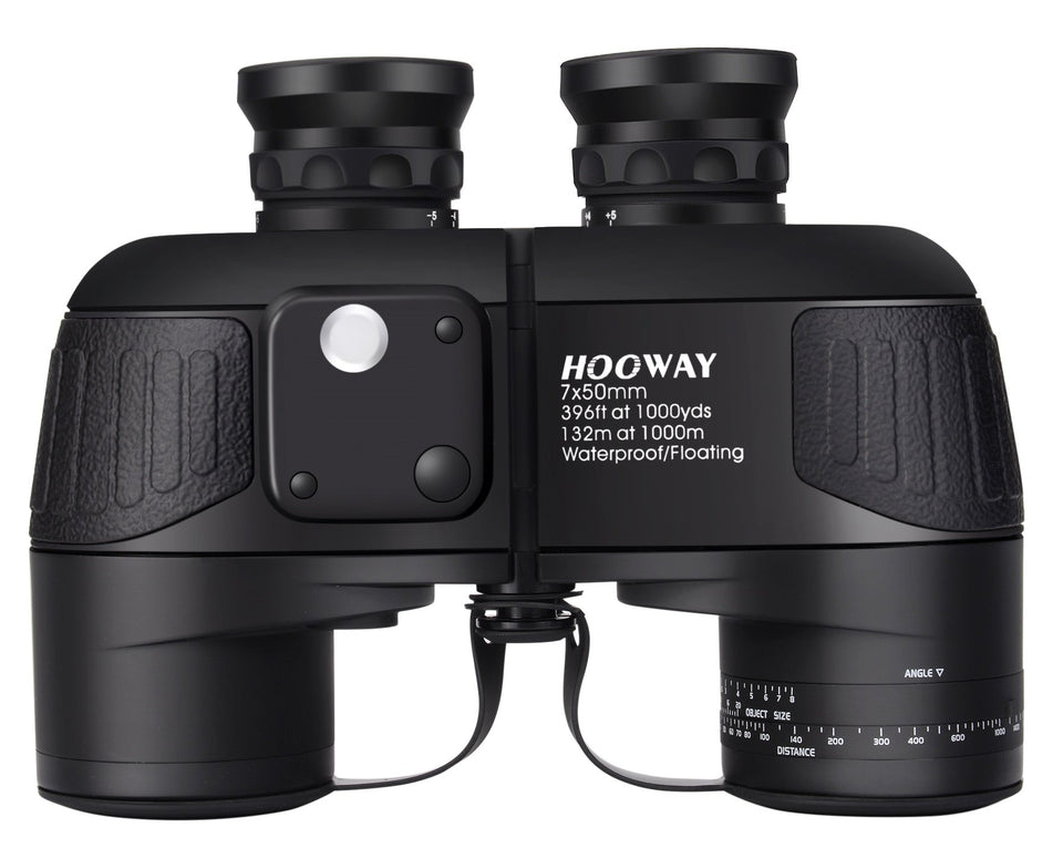 HOOWAY waterproof 7x50 binoculars front view for marine observation.