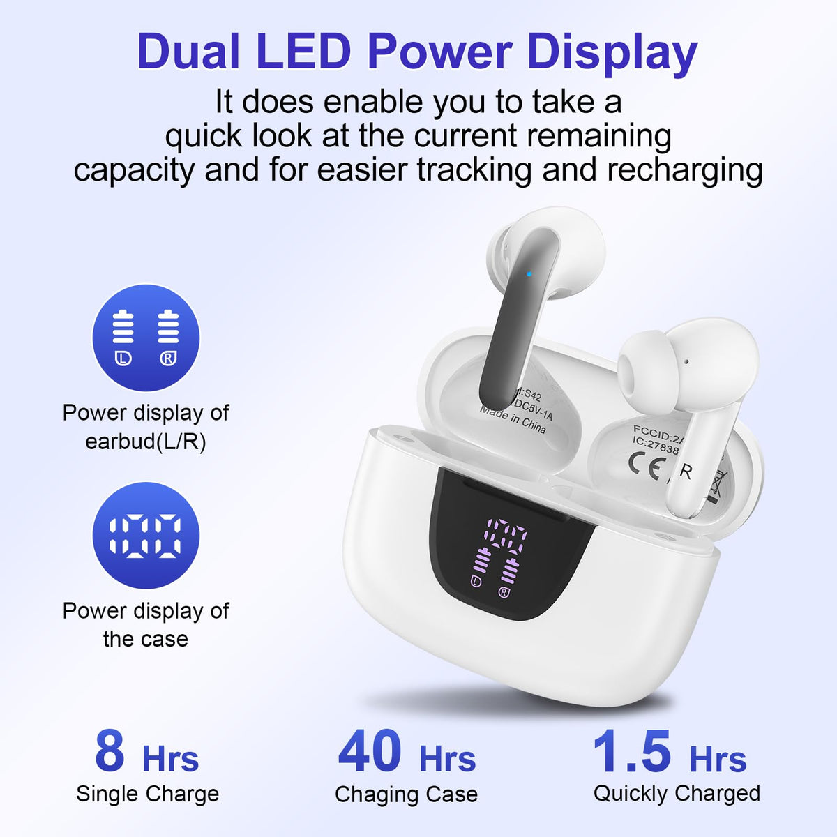 HopePow earbuds with 13.2 mm drivers delivering deep bass and clear detail.