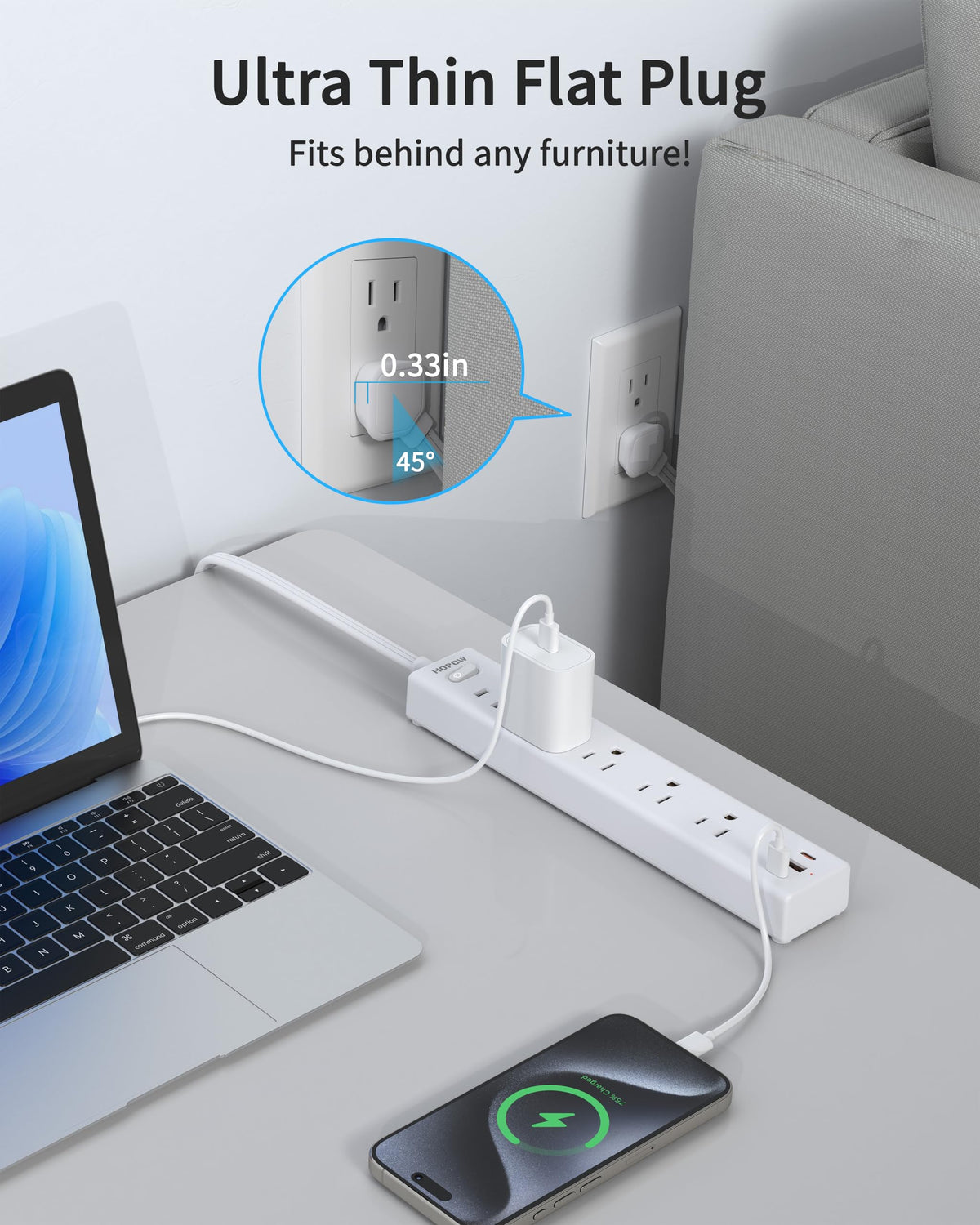 HOPOW surge protector with 1700 joules of protection