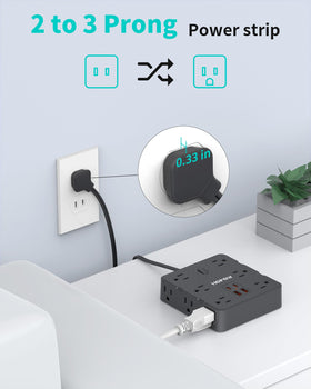 HOPOW adapter angled setup shows flush wall fit.