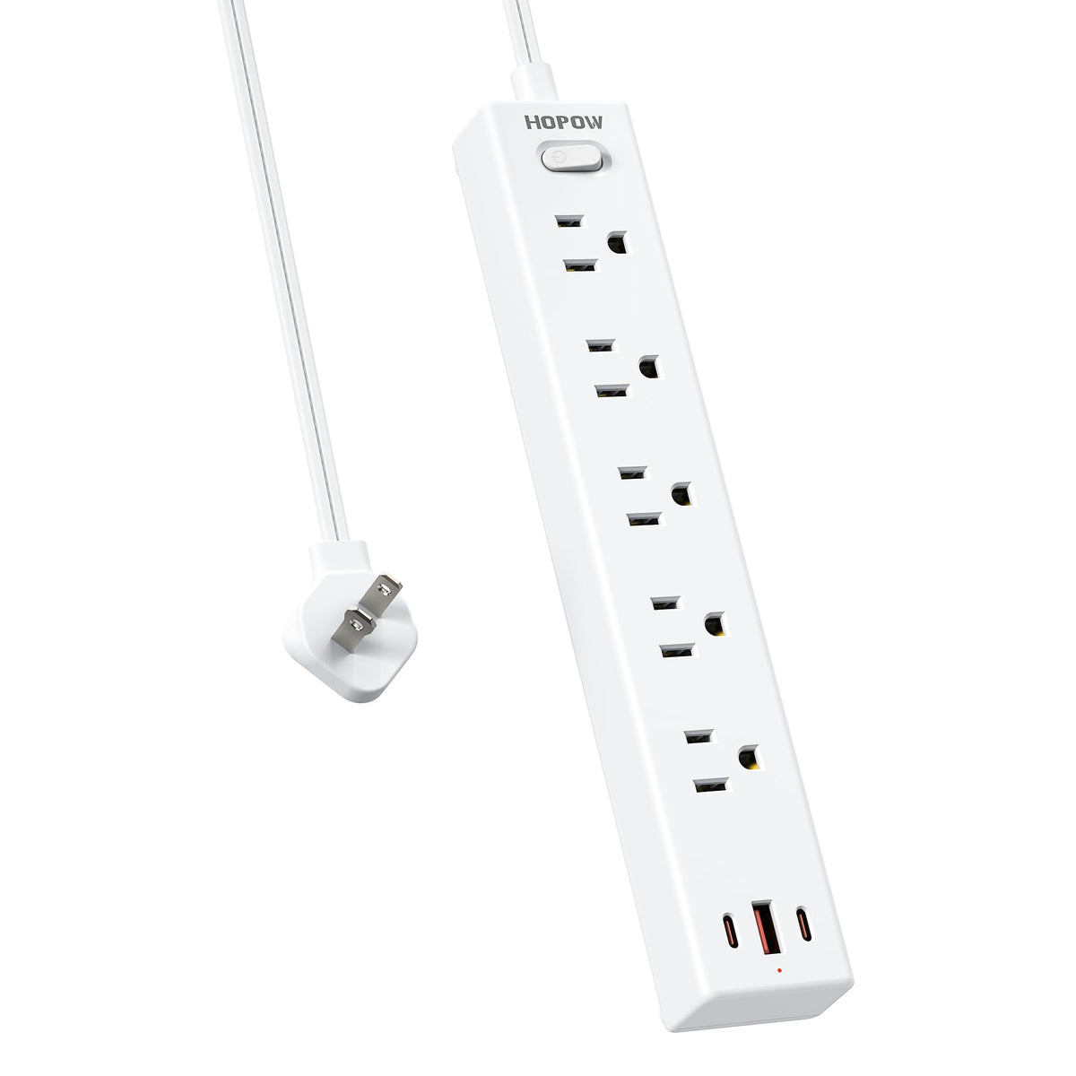 HOPOW 2-to-3 prong adapter mounted on wall showing space-saving design