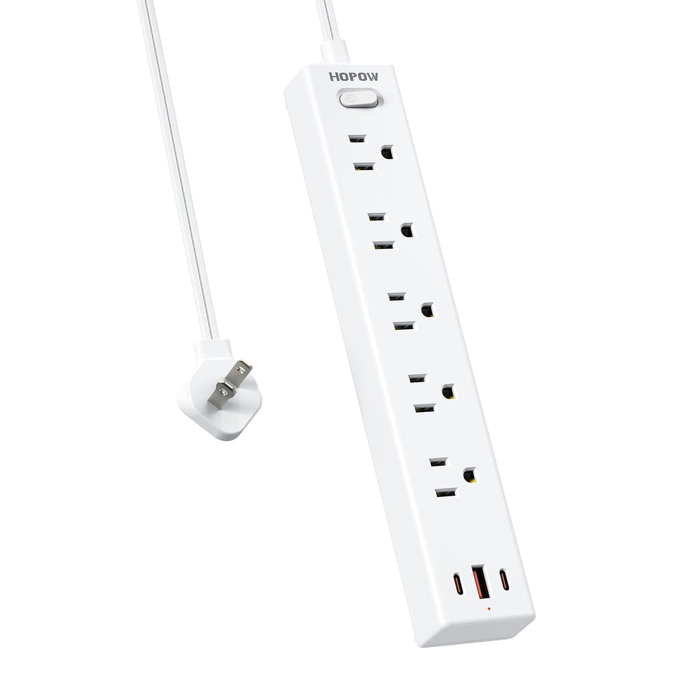 HOPOW 2-to-3 prong adapter mounted on wall showing space-saving design