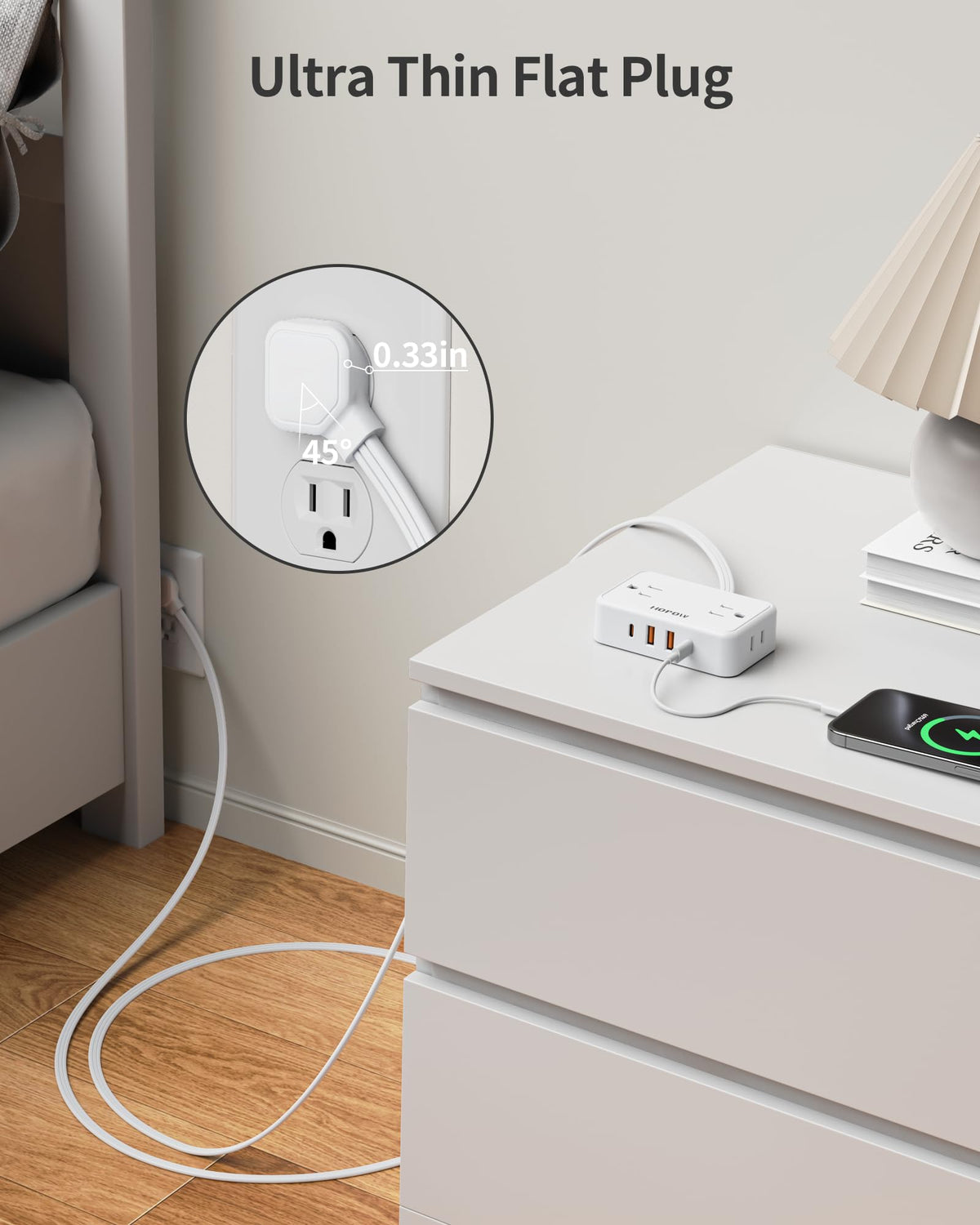 HOPOW USB ports with USB-C and USB-A offer fast charging.