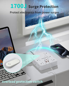 HOPOW 5 ft cord simplifies placement behind furniture and in tight spaces.