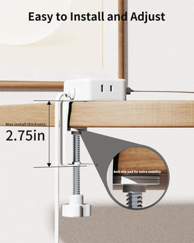 HOPOW angled flat plug and 10ft cord easy to hide behind furniture