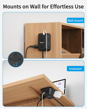 HOPOW compact extension ideal for home office, dorm, and travel