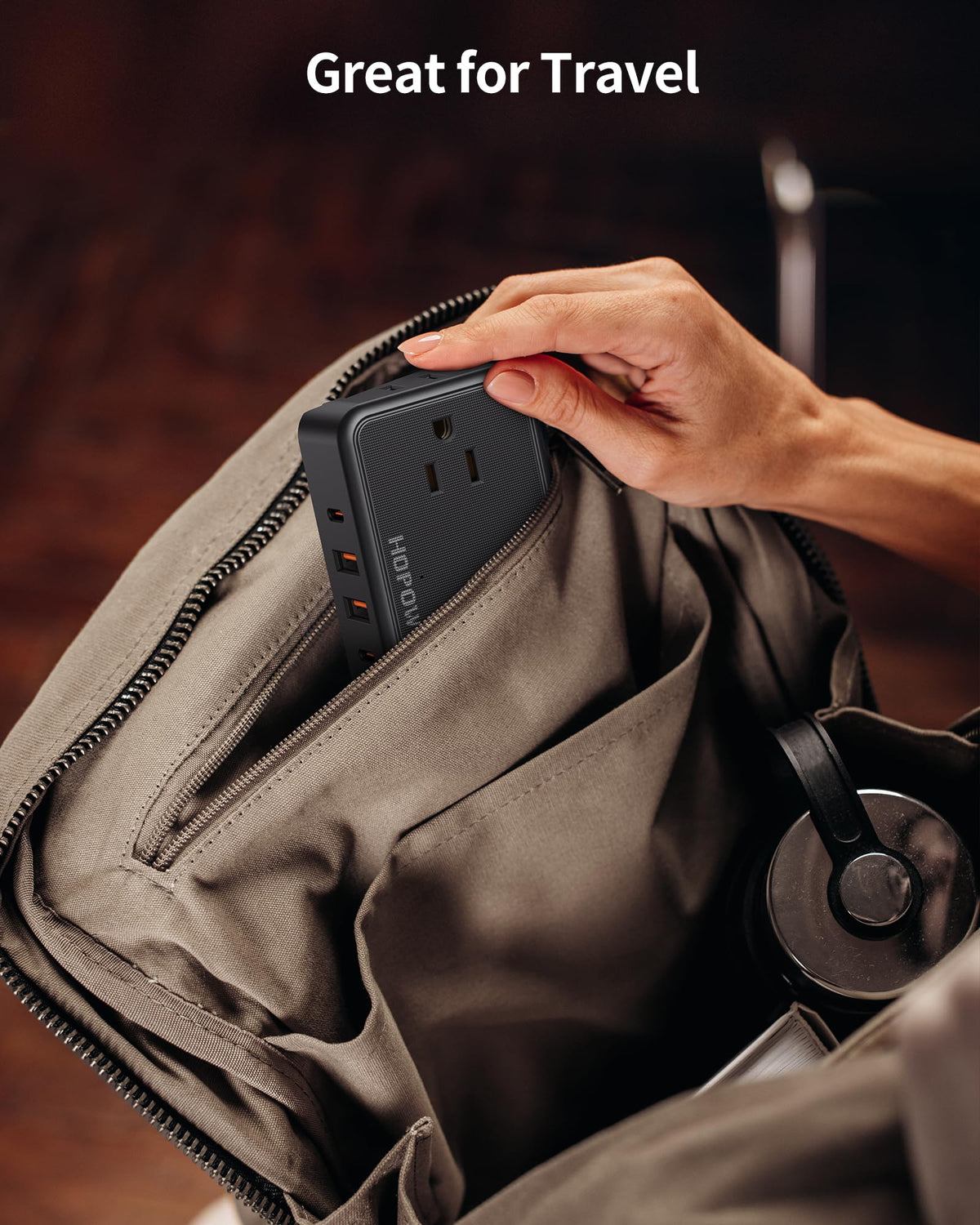 HOPOW cruise-ready, travel-friendly design fits backpacks and suitcases.