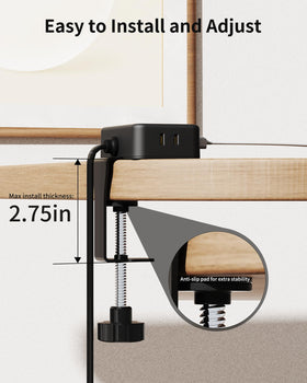 HOPOW slim flat plug with 45-degree angle allowing unobstructed adjacent outlet use
