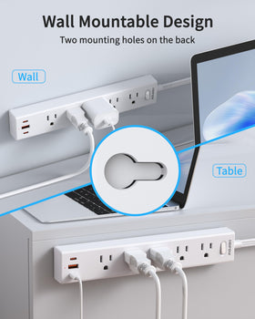HOPOW desk scene with multiple devices charging for convenient workspace power