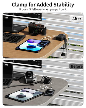 HOPOW in a home office lifestyle scene enabling organized workstation charging