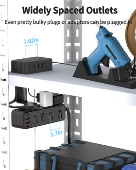 HOPOW lifestyle office setup powering monitors phones and lamps for productivity