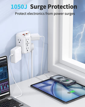 HOPOW outlet extender safety-rated 15A capacity suitable for high-demand devices.