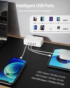 HOPOW ultra-thin angled plug and 10ft flat cord for discreet routing and space saving