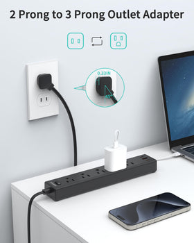 HOPOW polarized flat-design keeps outlets accessible and neat
