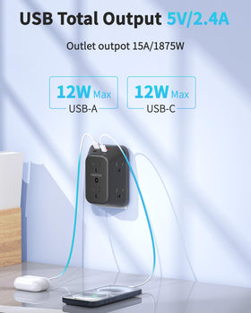 HOPOW USB-A and USB-C ports deliver steady power for everyday devices.