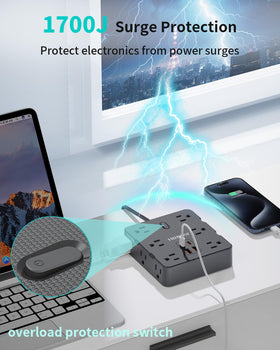 HOPOW USB-A and USB-C ports provide flexible device charging.