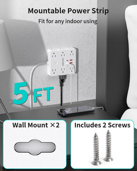 HOPOW wall-mount design keeps desks and countertops tidy.