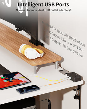 HOPOW wide outlet spacing accommodating bulky adapters for versatile device use