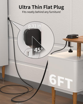 HOPOW wide spaced outlets accepting bulky plugs for flexible device setup