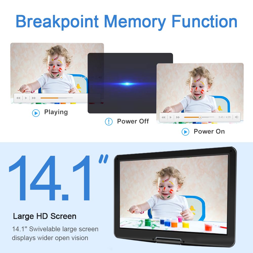 HOPYOP 14-1-inch HD screen close-up, vivid visuals for immersive movie nights.