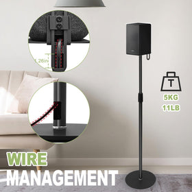 Cable management on Hoqqf stands keeps wires tidy and accessible.