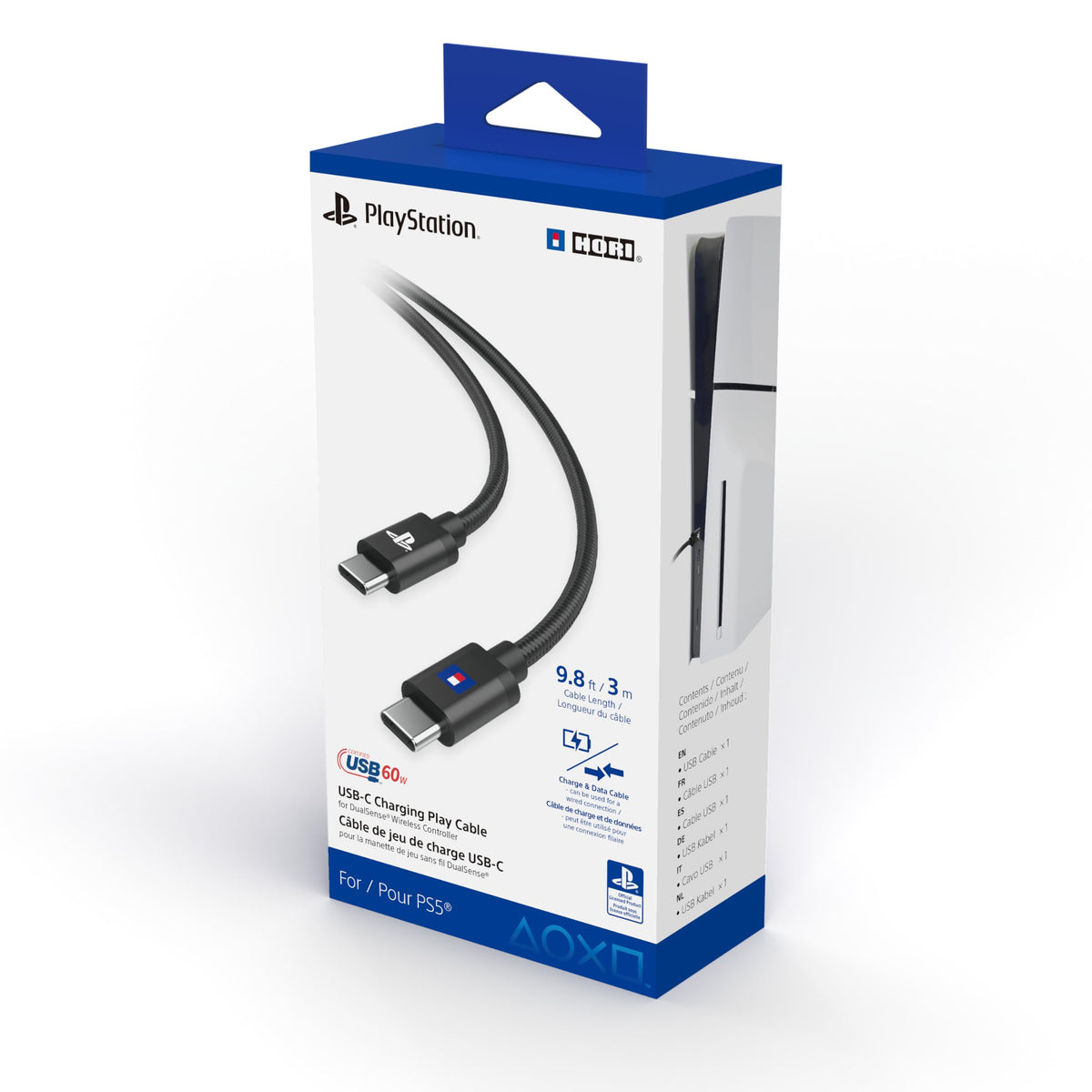 HORI USB-C Charging Play Cable for DualSense enables seamless wired charging.