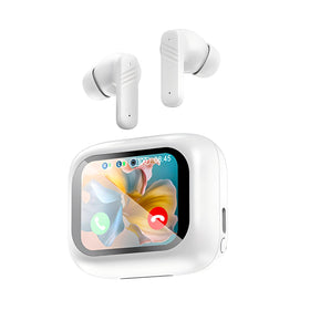 Hornorm ANC earbuds with charging case display show battery level for quick on-the-go planning.