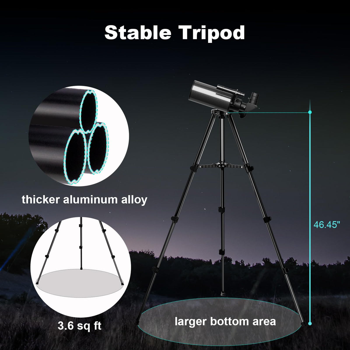 HOROX phone adapter included for phone-based celestial or landscape shots
