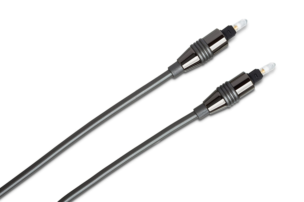 Hosa OPM-303 Pro fiber cable connectors closeup for reliable digital connection