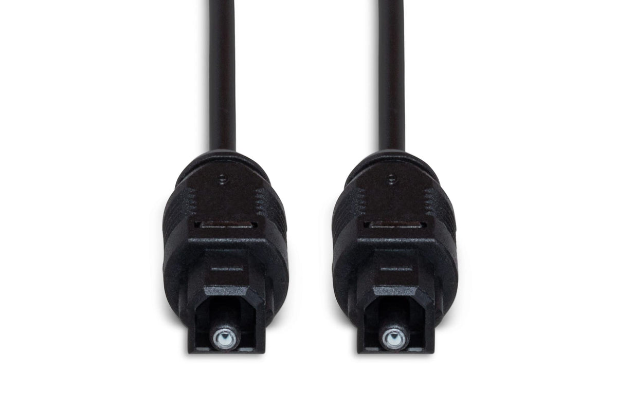 Hosa OPT-103 beside ruler showing 3-foot length and tidy cable management