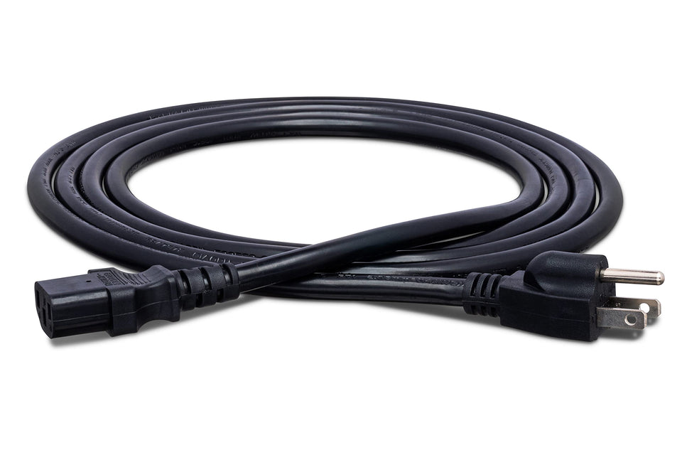 Hosa PWC-415 IEC C13 power cord, 15 ft length for reliable device power.