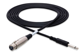 Hosa PXF-120 XLR female to 1/4 inch TS cable in a studio setup for reliable connections