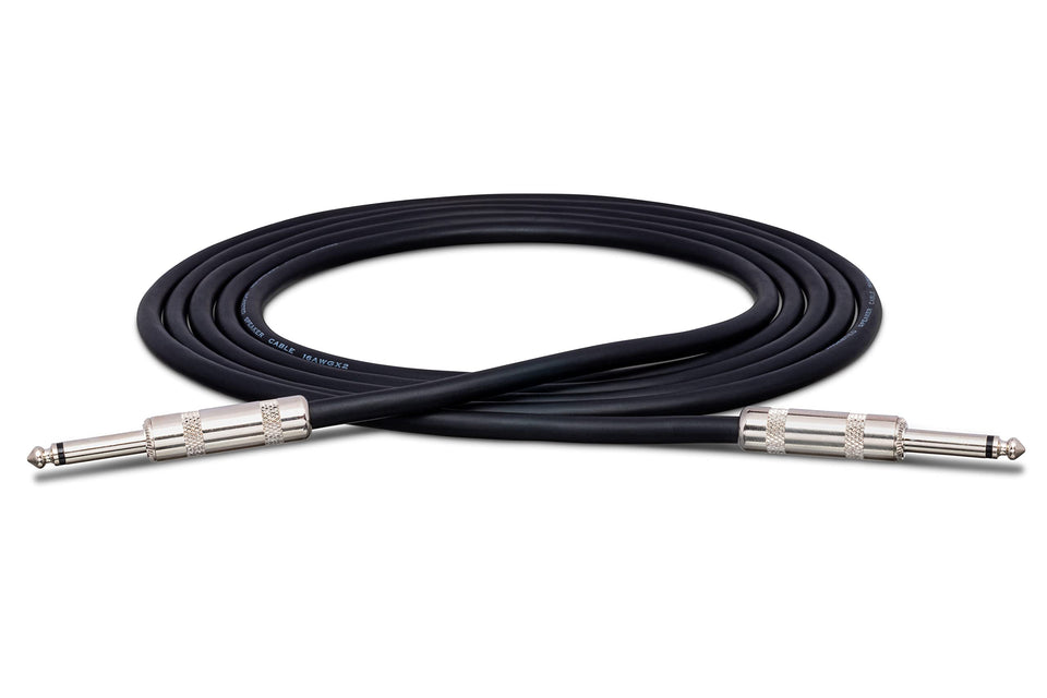Hosa SKJ-620 front view showing 1/4 inch TS ends and cable benefit reliable connection