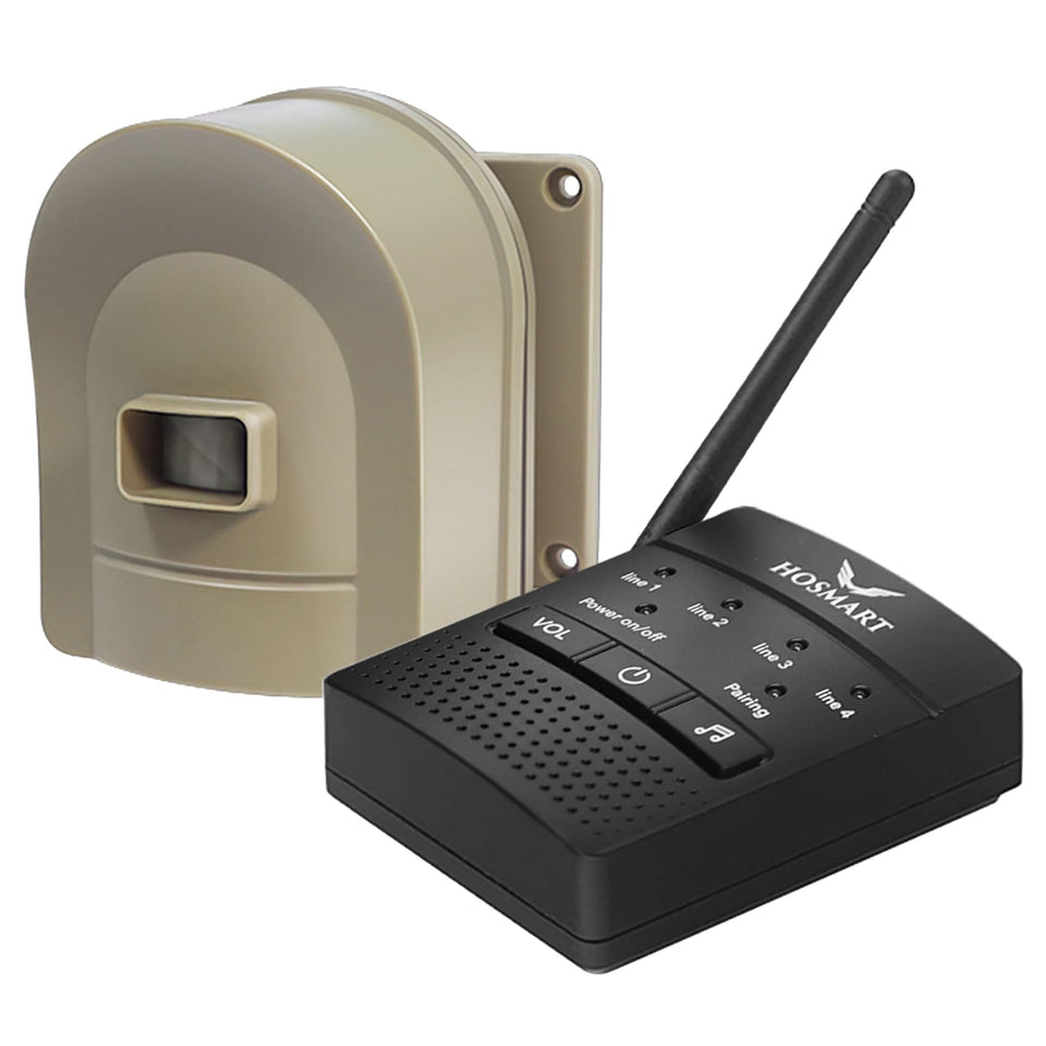 H HOSMART front view of receiver and sensor showing quick setup benefit