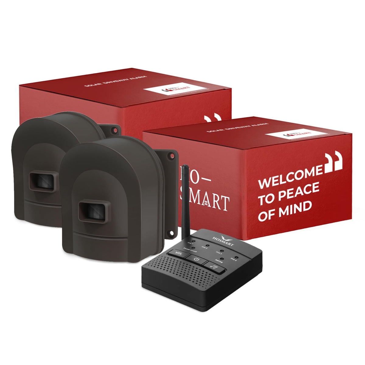 Hosmart half mile driveway alarm receiver for wireless alerts and quick setup.