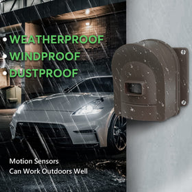 Hosmart wireless driveway alarm with audible chime and LED indicators.