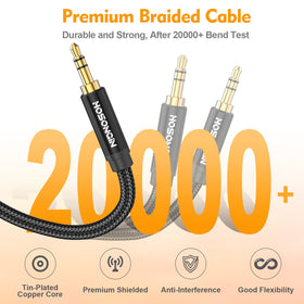 HOSONGIN cable beside ruler illustrating compact 12-inch length