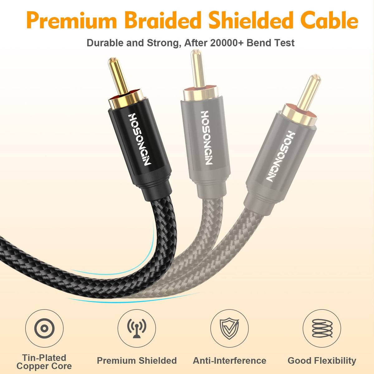 HOSONGIN splitter plugged into subwoofer and amp, easy subwoofer hookup benefit