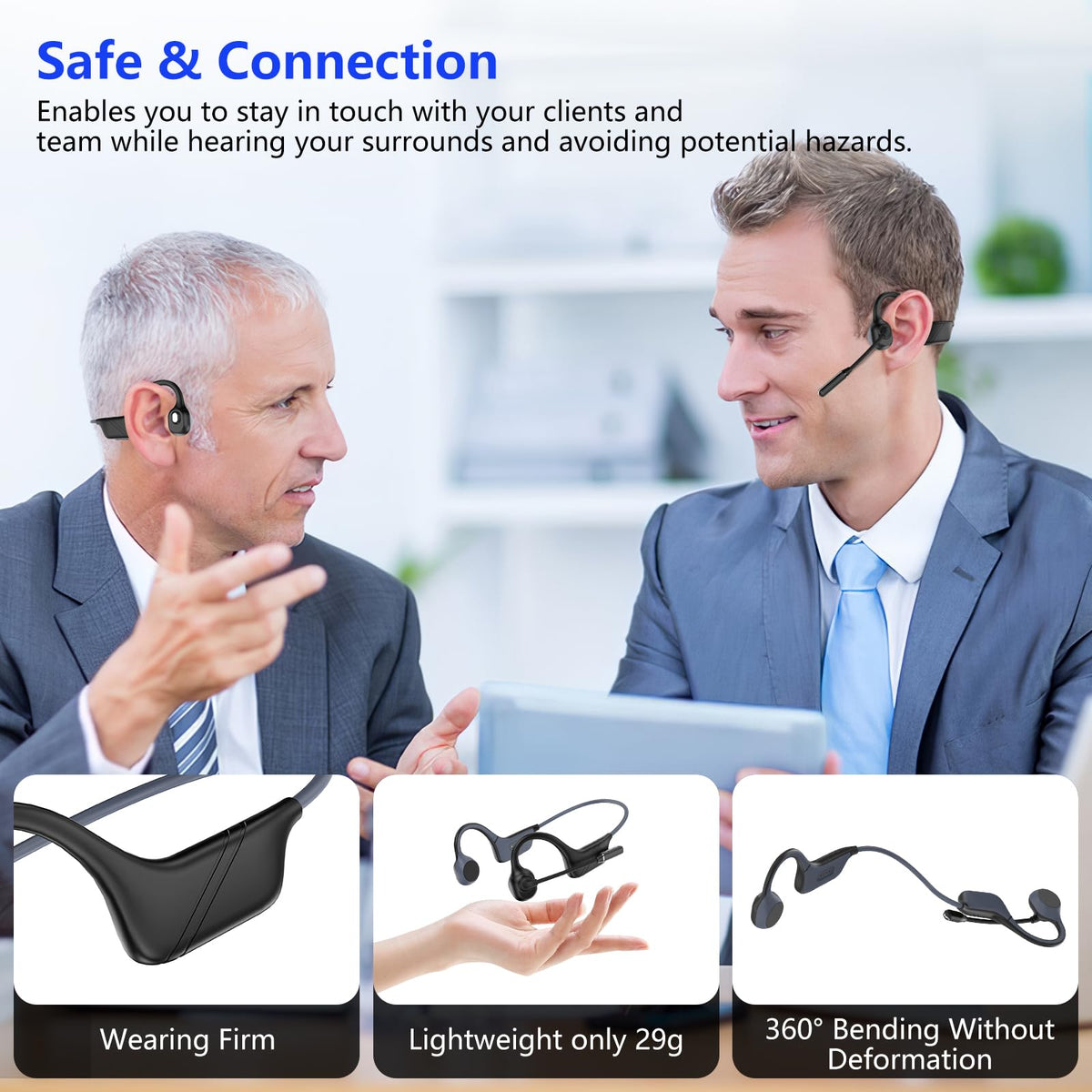 Hostena lightweight open-ear design emphasizing near-weightless wear for extended sessions.