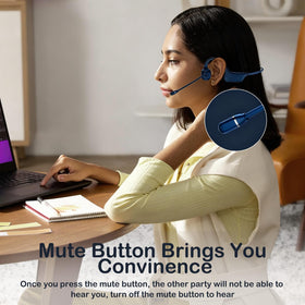 Hostena open-ear headphones with noise-canceling mic to reduce background chatter on busy days.
