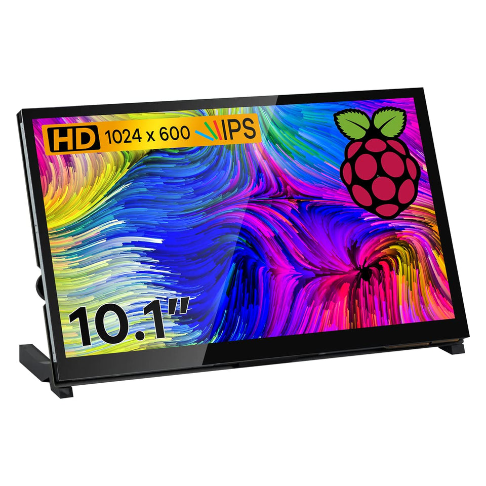 Hosyond 10.1-inch IPS monitor front view shows vivid colors for portable Raspberry Pi setups