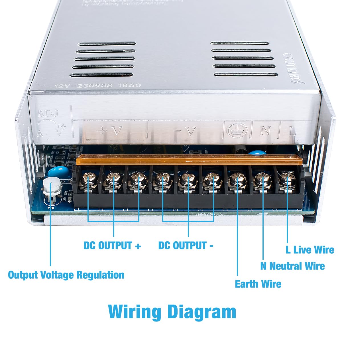 Hosyond 12V 50A 600W metal casing highlights rugged build for demanding environments.