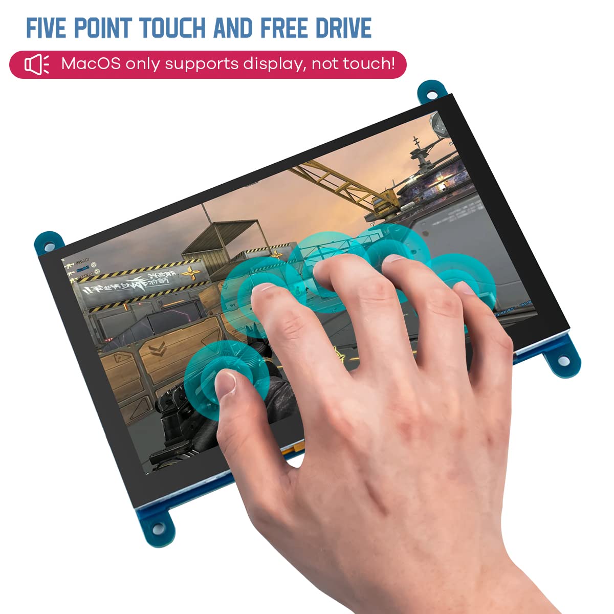 Hosyond close-up of capacitive touch glass demonstrating responsive tap control