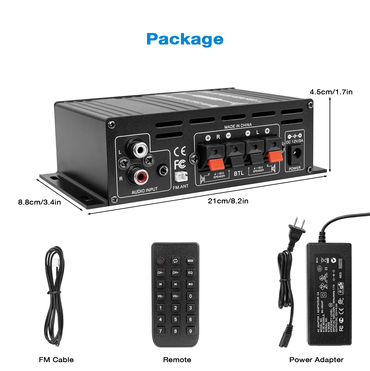 Hosyond AK-380 system setup ready to connect to passive speakers.